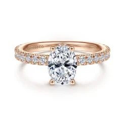 Best Gabriel & Co. Alina - 14K Rose Gold Hidden Halo Oval Diamond Engagement Ring