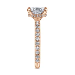 Best Gabriel & Co. Alina - 14K Rose Gold Hidden Halo Oval Diamond Engagement Ring
