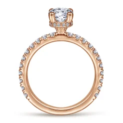Best Gabriel & Co. Alina - 14K Rose Gold Hidden Halo Oval Diamond Engagement Ring