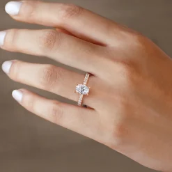 Best Gabriel & Co. Alina - 14K Rose Gold Hidden Halo Oval Diamond Engagement Ring