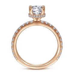 Online Gabriel & Co. Alina - 14K Rose Gold Hidden Halo Round Diamond Engagement Ring