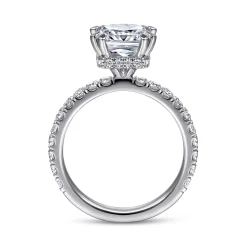 Outlet Gabriel & Co. Alina - 14K White Gold Cushion Hidden Halo Diamond Engagement Ring