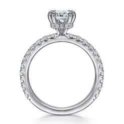 Hot Gabriel & Co. Alina - 14K White Gold Cushion Hidden Halo Diamond Engagement Ring