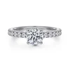 Hot Gabriel & Co. Alina - 14K White Gold Hidden Halo Round Diamond Engagement Ring