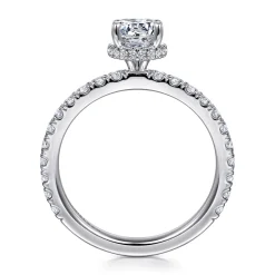 Hot Gabriel & Co. Alina - 14K White Gold Hidden Halo Round Diamond Engagement Ring