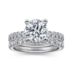 Best Gabriel & Co. Alina - 14K White Gold Hidden Halo Round Diamond Engagement Ring