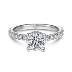 Online Gabriel & Co. Alina - 14K White Gold Hidden Halo Round Diamond Engagement Ring