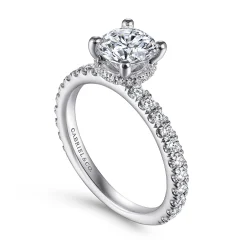 Online Gabriel & Co. Alina - 14K White Gold Hidden Halo Round Diamond Engagement Ring