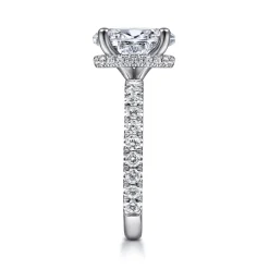 Outlet Gabriel & Co. Alina - 14K White Gold Hidden Halo Oval Diamond Engagement Ring