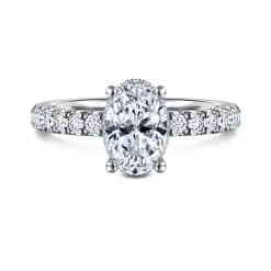Clearance Gabriel & Co. Alina - 14K White Gold Hidden Halo Oval Diamond Engagement Ring
