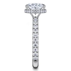 Clearance Gabriel & Co. Alina - 14K White Gold Hidden Halo Oval Diamond Engagement Ring