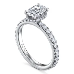 Clearance Gabriel & Co. Alina - 14K White Gold Hidden Halo Oval Diamond Engagement Ring
