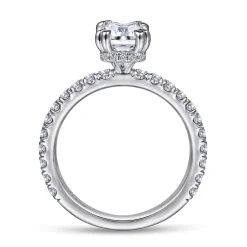 Online Gabriel & Co. Alina - 14K White Gold Hidden Halo Emerald Cut Diamond Engagement Ring