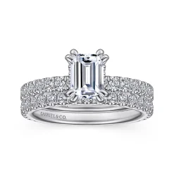 Online Gabriel & Co. Alina - 14K White Gold Hidden Halo Emerald Cut Diamond Engagement Ring