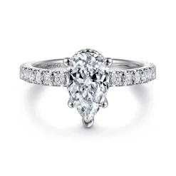 Gabriel & Co. Alina - 14K White Gold Hidden Halo Pear Shape Diamond Engagement Ring