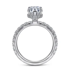 Gabriel & Co. Alina - 14K White Gold Hidden Halo Pear Shape Diamond Engagement Ring