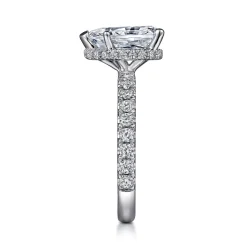 Gabriel & Co. Alina - 14K White Gold Hidden Halo Pear Shape Diamond Engagement Ring