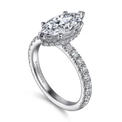 Clearance Gabriel & Co. Alina - 14K White Gold Hidden Halo Marquise Halo Diamond Engagement Ring