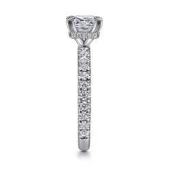 Discount Gabriel & Co. Alina - 14K White Gold Princess Hidden Halo Diamond Engagement Ring