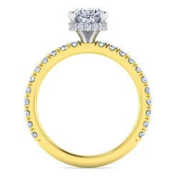 Discount Gabriel & Co. Alina - 14K White-Yellow Gold Oval Diamond Engagement Ring