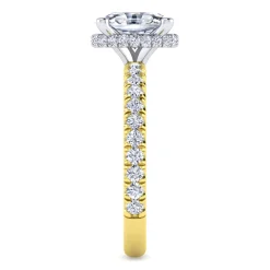 Discount Gabriel & Co. Alina - 14K White-Yellow Gold Oval Diamond Engagement Ring