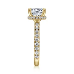Clearance Gabriel & Co. Alina - 14K Yellow Gold Hidden Halo Round Diamond Engagement Ring