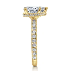 Sale Gabriel & Co. Alina - 14K Yellow Gold Hidden Halo Pear Shape Diamond Engagement Ring