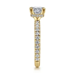 Sale Gabriel & Co. Alina - 14K Yellow Gold Princess Hidden Halo Diamond Engagement Ring
