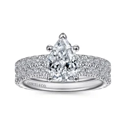Clearance Gabriel & Co. Alina - Platinum Hidden Halo Pear Shape Diamond Engagement Ring