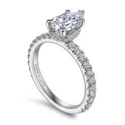 Clearance Gabriel & Co. Alina - Platinum Hidden Halo Pear Shape Diamond Engagement Ring