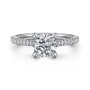 Clearance Gabriel & Co. Aline - 14K White Gold Cushion Cut Diamond Engagement Ring