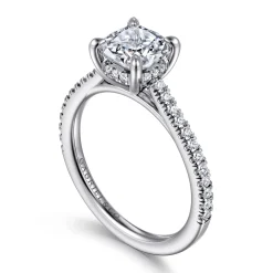 Clearance Gabriel & Co. Aline - 14K White Gold Cushion Cut Diamond Engagement Ring
