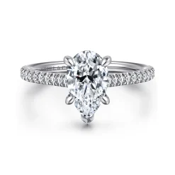 Gabriel & Co. Aline - 14K White Gold Pear Shape Diamond Engagement Ring