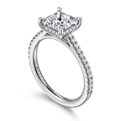 Best Gabriel & Co. Aline - 14K White Gold Princess Cut Diamond Engagement Ring