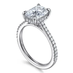 Discount Gabriel & Co. Aline - 14K White Gold Radiant Cut Diamond Engagement Ring