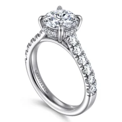 Sale Gabriel & Co. Aline - 14K White Gold Round Diamond Engagement Ring