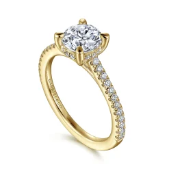 Discount Gabriel & Co. Aline - 14K Yellow Gold Round Diamond Engagement Ring