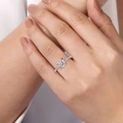Sale Gabriel & Co. Aline - Platinum Round Diamond Engagement Ring
