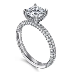 Discount Gabriel & Co. Alinna - 14K White Gold Cushion Cut Diamond Engagement Ring