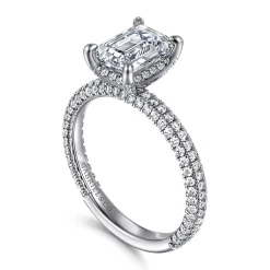 Outlet Gabriel & Co. Alinna - 14K White Gold Emerald Cut Diamond Engagement Ring