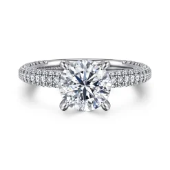 Discount Gabriel & Co. Alinna - 14K White Gold Round Diamond Engagement Ring