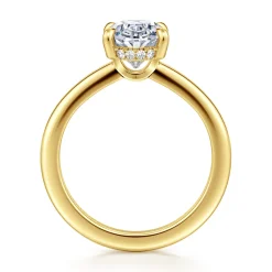 Discount Gabriel & Co. Aliona - 14K White-Yellow Gold Oval Diamond Engagement Ring