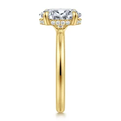 Discount Gabriel & Co. Aliona - 14K White-Yellow Gold Oval Diamond Engagement Ring