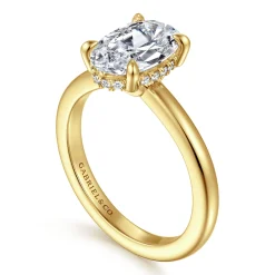 Discount Gabriel & Co. Aliona - 14K White-Yellow Gold Oval Diamond Engagement Ring