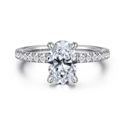 Sale Gabriel & Co. Alisa - 14K White Gold Oval Diamond Engagement Ring