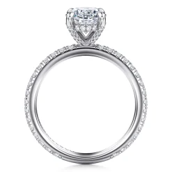 Clearance Gabriel & Co. Alisa - 14K White Gold Oval Diamond Engagement Ring