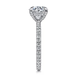 Clearance Gabriel & Co. Alisa - 14K White Gold Round Hidden Halo Diamond Engagement Ring