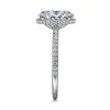 Hot Gabriel & Co. Allesia - 14K White Gold Oval Cut Hidden Halo Diamond Engagement Ring