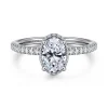 Sale Gabriel & Co. Allesia - 14K White Gold Oval Cut Hidden Halo Diamond Engagement Ring