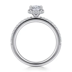 Sale Gabriel & Co. Allesia - 14K White Gold Oval Cut Hidden Halo Diamond Engagement Ring